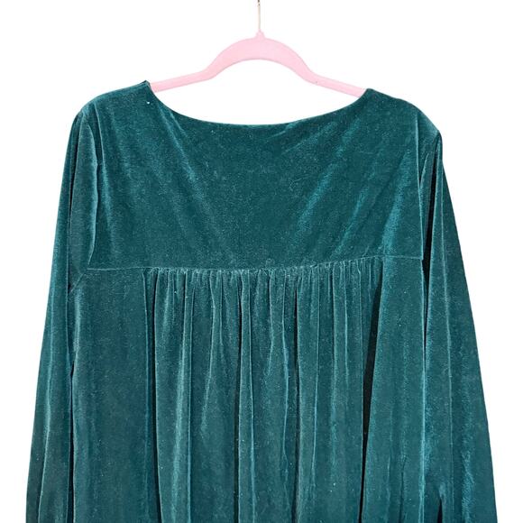 Hatch Green Velvet Maternity Dress XXL bella fairy witchy boho holiday pregnant - Picture 4 of 9